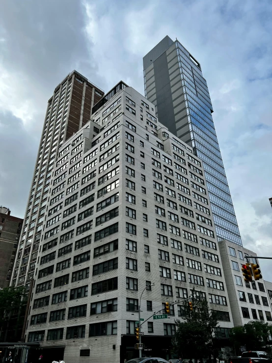 a group of building that is in the middle of the street