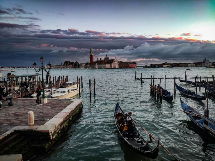 the city is on the water by the dock