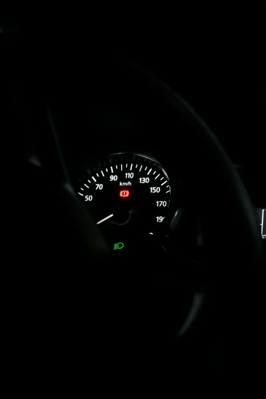 dashboard and instrument of a car at night