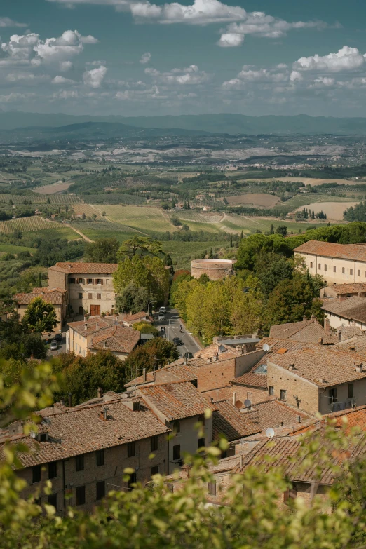 view of a city in the distance of the countryside