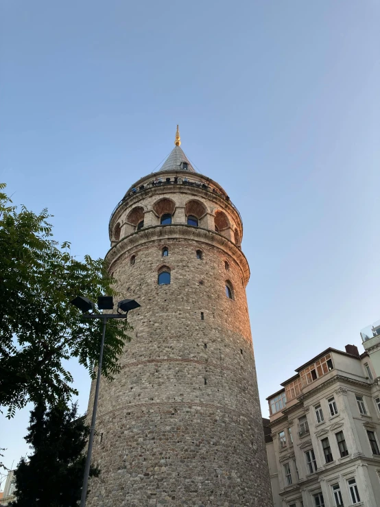 the view of a tall tower from a distance