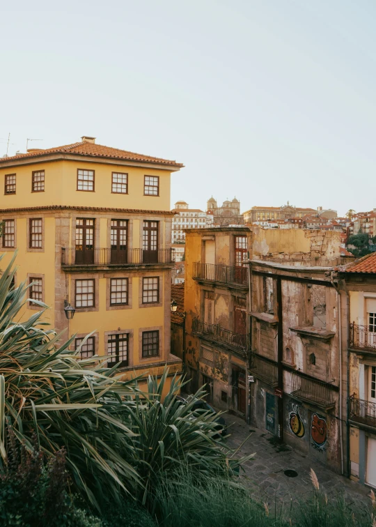 old houses are perched in the steeples of this city