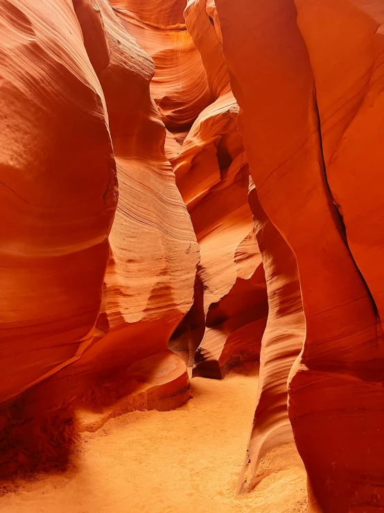 a canyon with sand and rocks is pictured