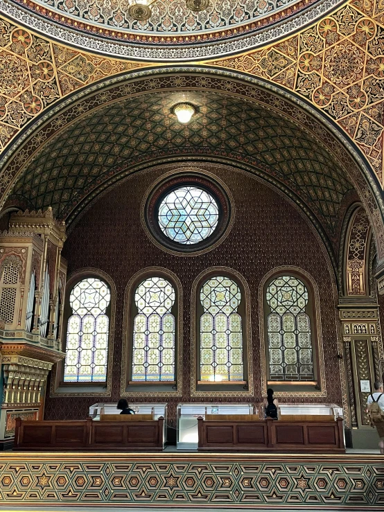 the interior of the beautiful, ornate sanctuary at the cathedral of san sebastian