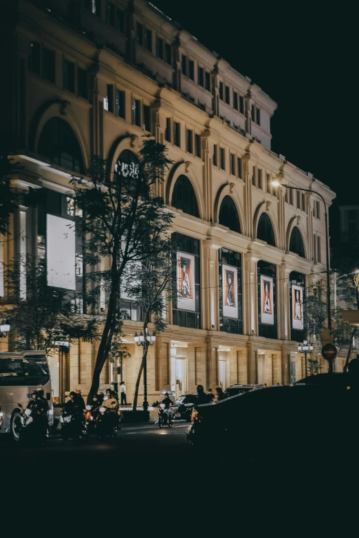 the building is next to a very busy street