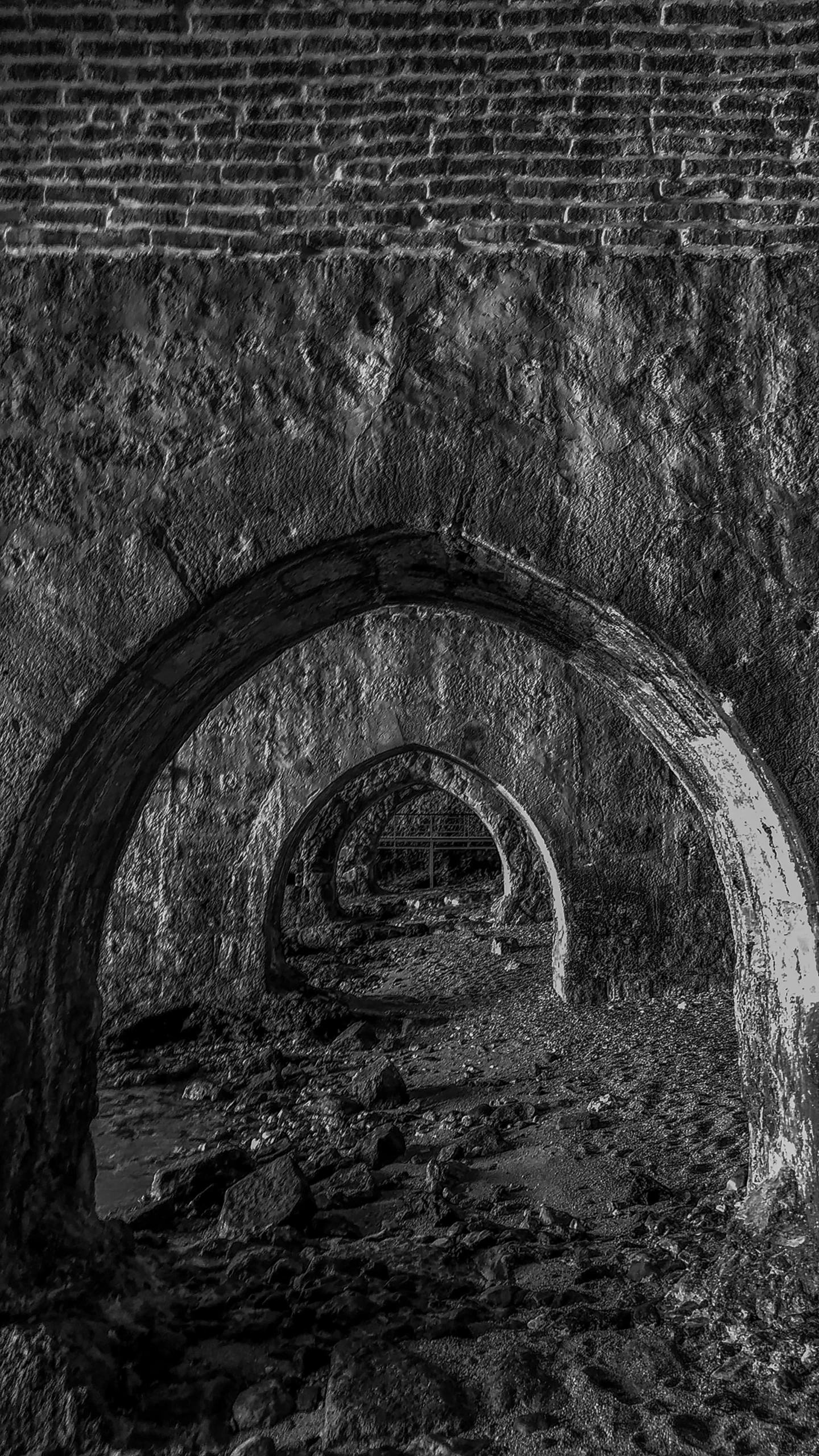 a black and white po of a circular doorway