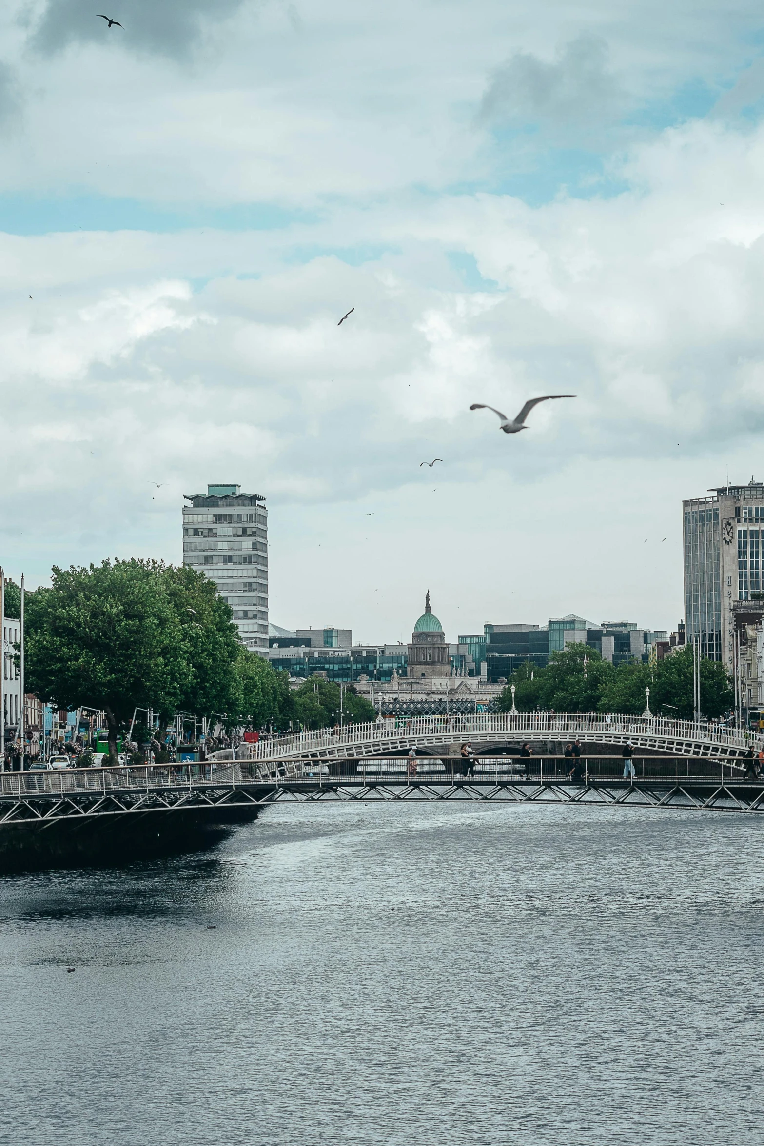 a body of water that is surrounded by buildings