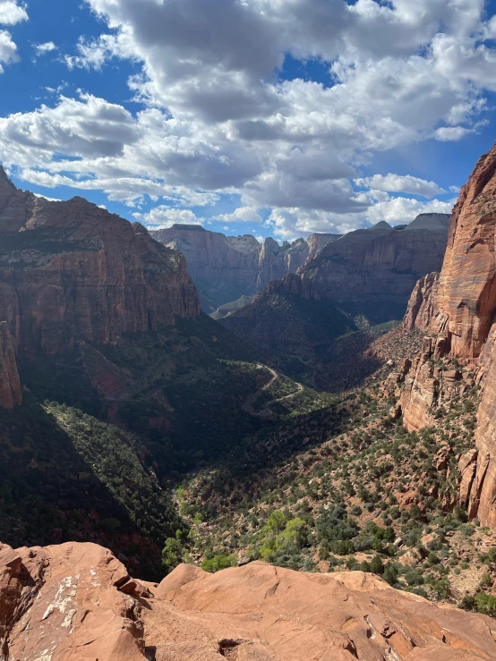 a view from the side of a mountain in the desert