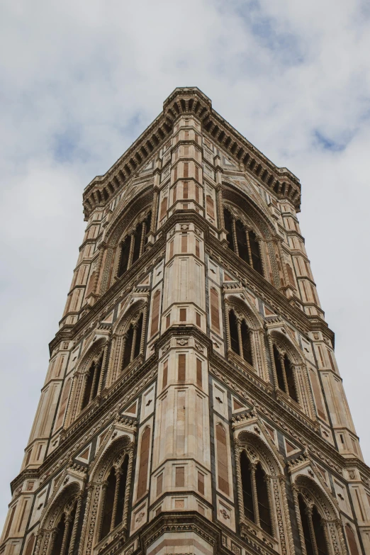 an architectural tower has many windows at each end