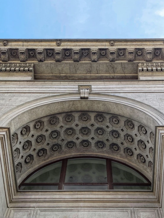 a doorway is shown with a clock in the middle