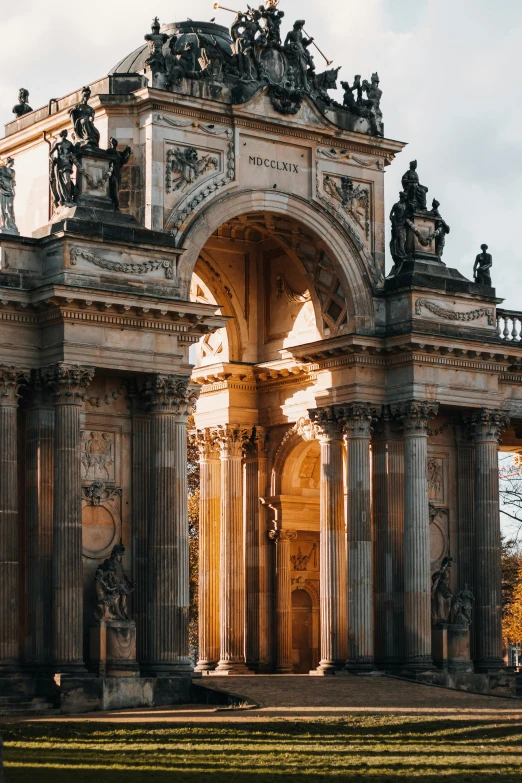 an old style building with a lot of columns