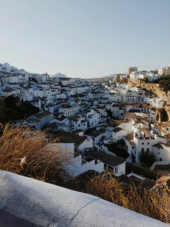 a view from a high point of a city from the top of a hill