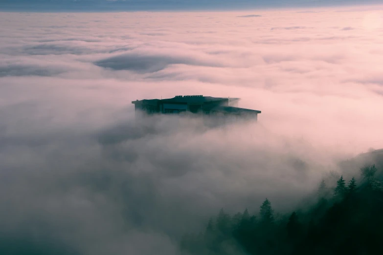 the clouds surrounding the island is a dense place to sit