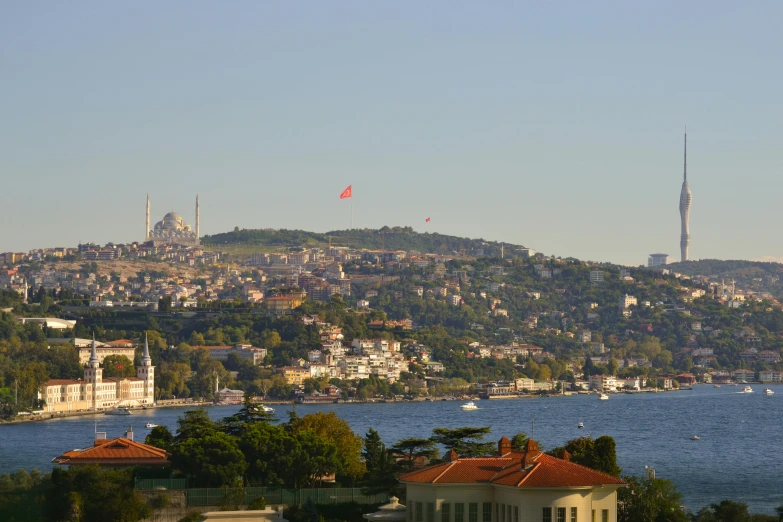 a view of some very pretty town next to the water