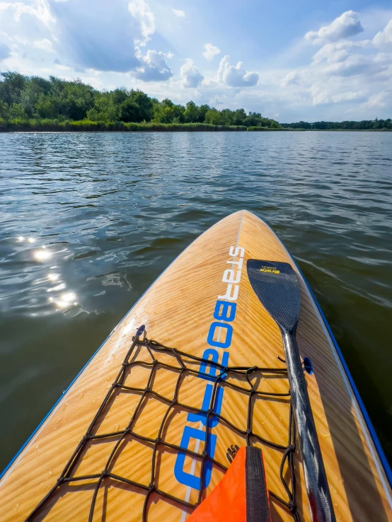 view of the top part of a kayak in water