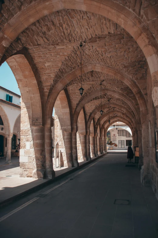 the large arched stone buildings are built using natural rocks