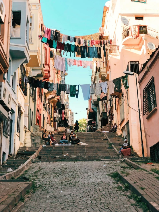 a street that has some steps up in it