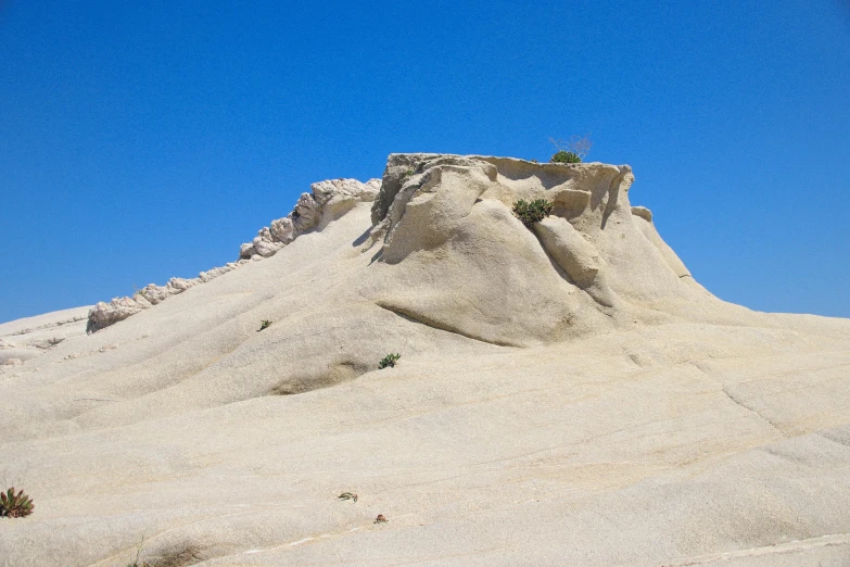 sand formation in the desert with a clear blue sky