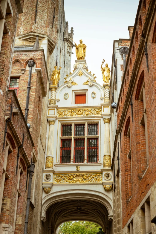 an arch in the middle of an old building