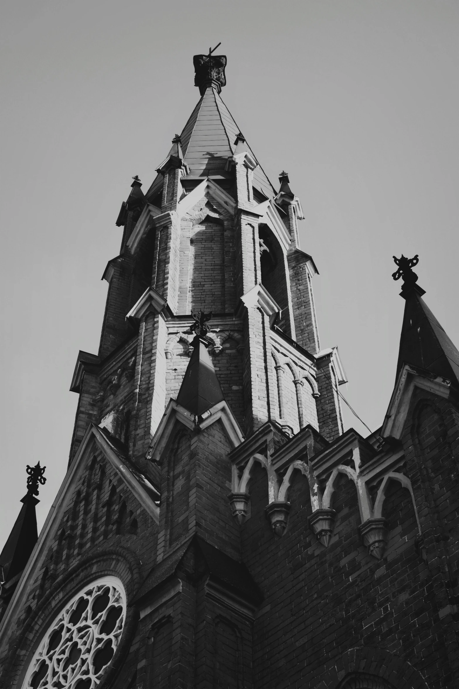 a clock tower on top of an old building