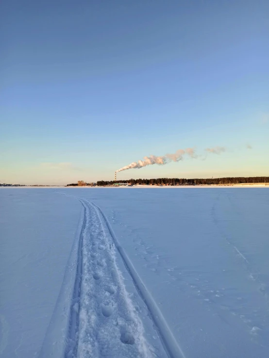 some long tracks that are in the snow