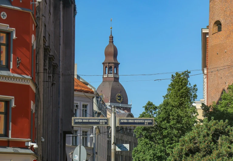 a view of the clock tower of an old building