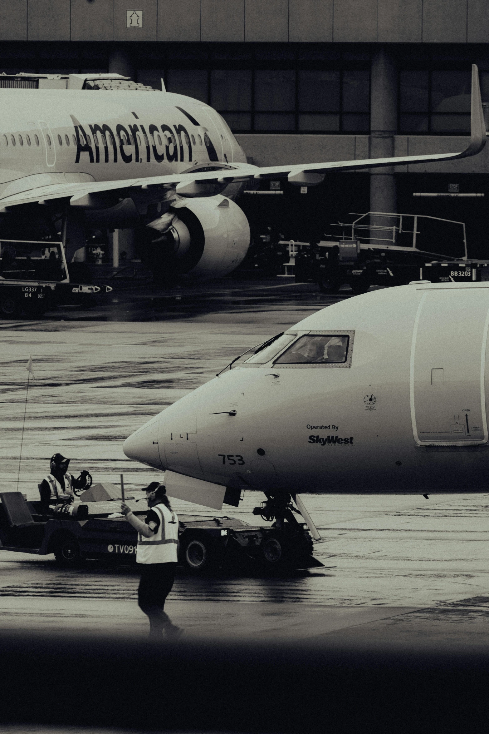 an american airlines plane on a runway