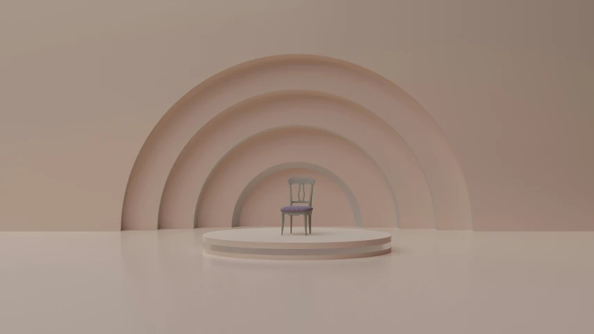 a chair that is standing up on a table