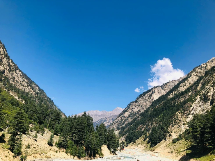 a river with several large rocks along side of the water