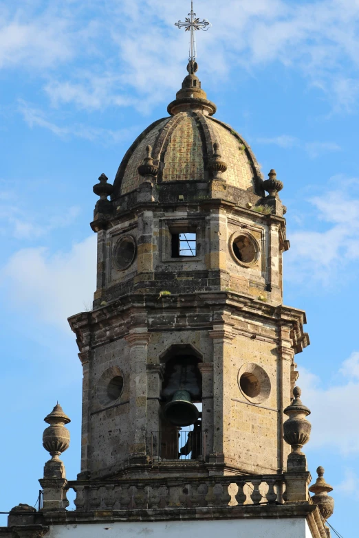 the tower is located on top of a building