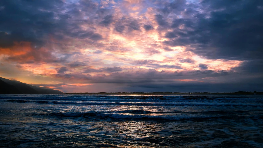 a large body of water with lots of clouds over it