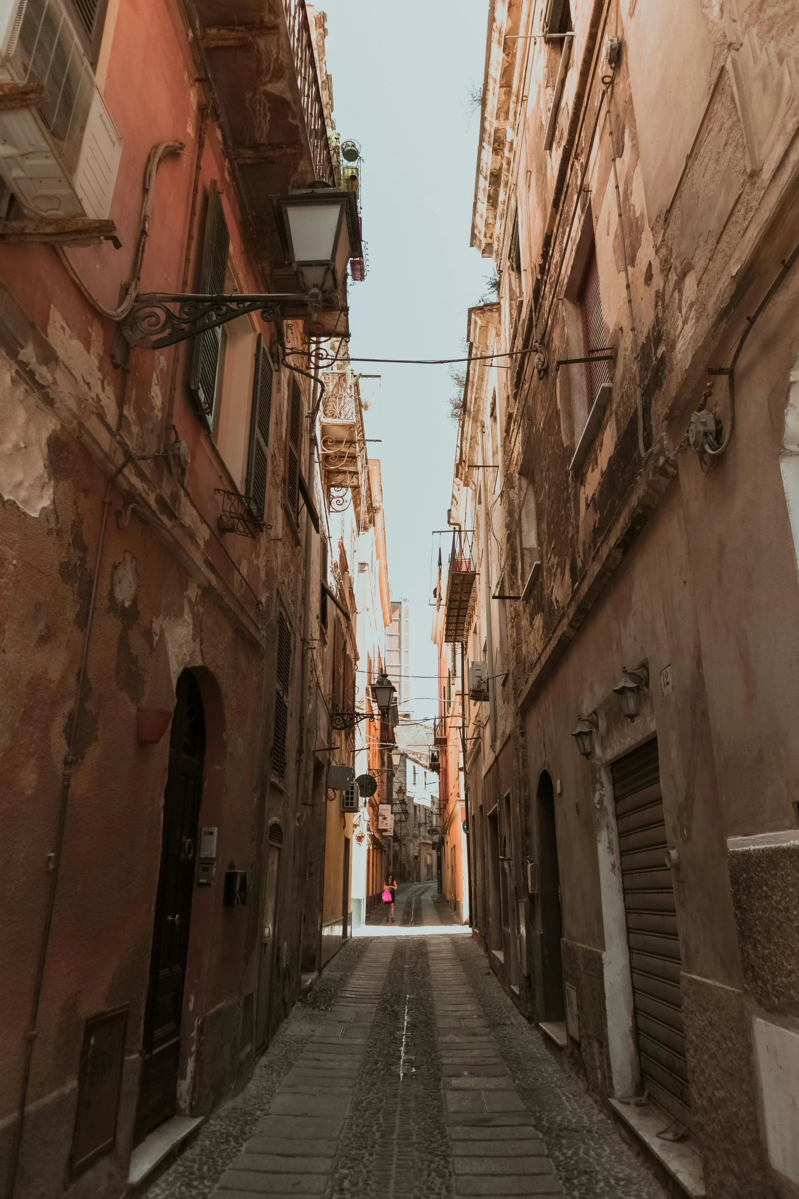 an alley in a city with no cars