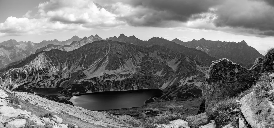 an aerial po of a mountain range and a lake