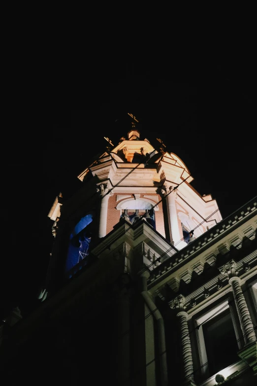 a large clock tower on top of a building