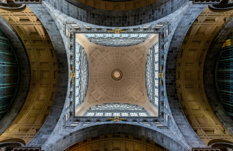 overhead view looking up at the ceiling and a tiled surface