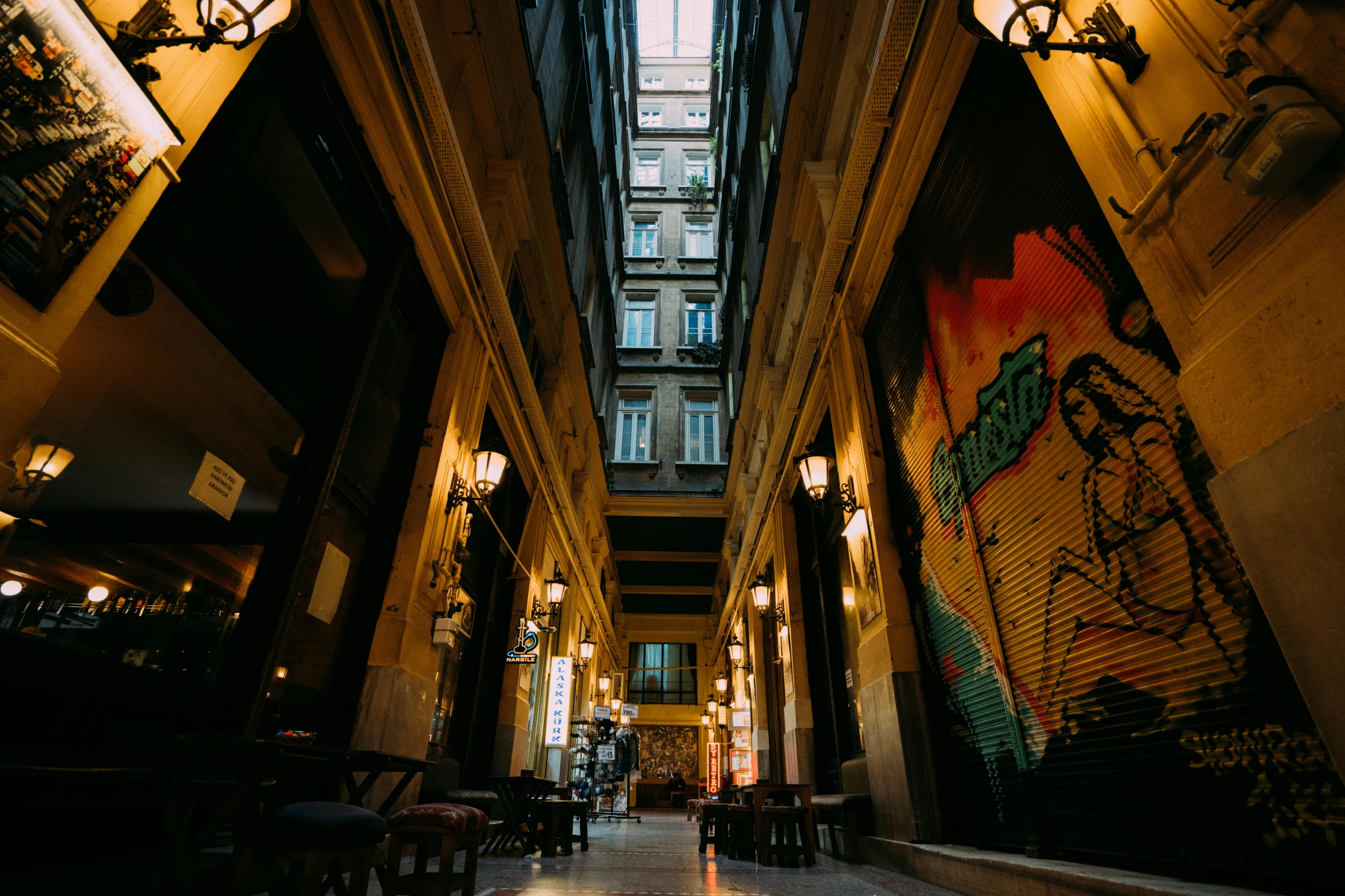 this is an image of an urban hallway