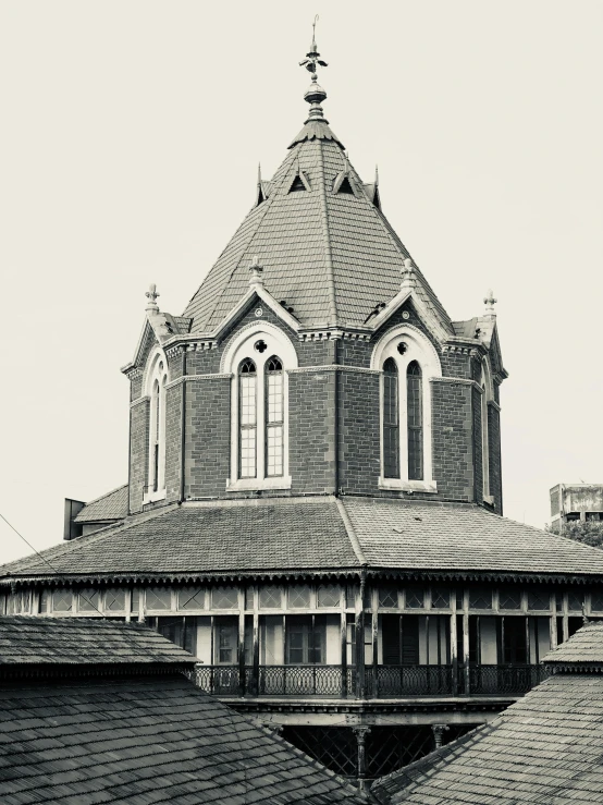 an old church is built into the roof