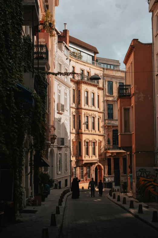 the shadows of buildings make it seem to be in a city