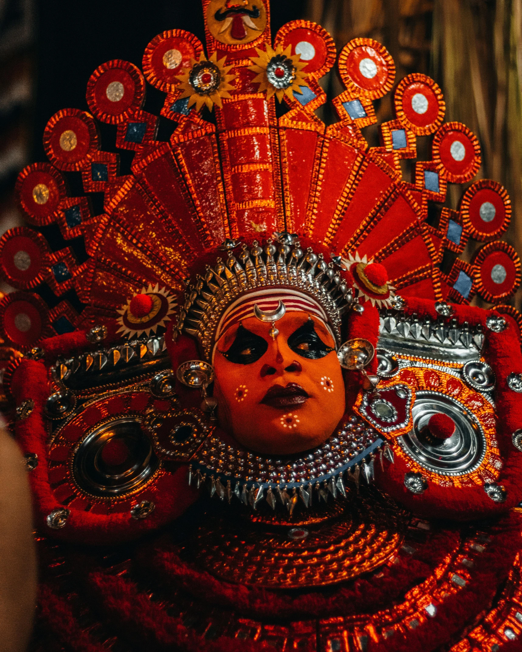 a close up of a mask on the head