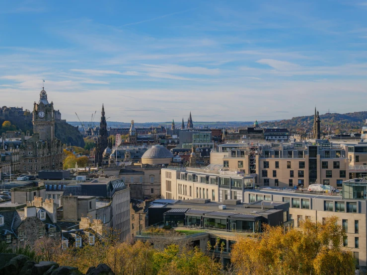 view from the old buildings looking out on the city