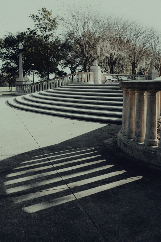 a view from the outside of some pillars