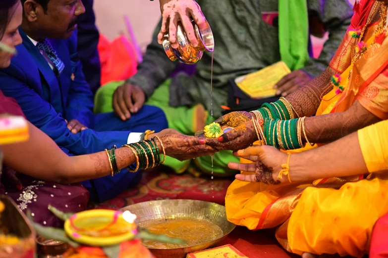 a group of people that are sitting down