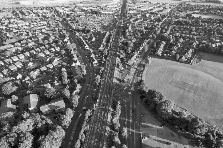 a black and white po of an aerial view of trees