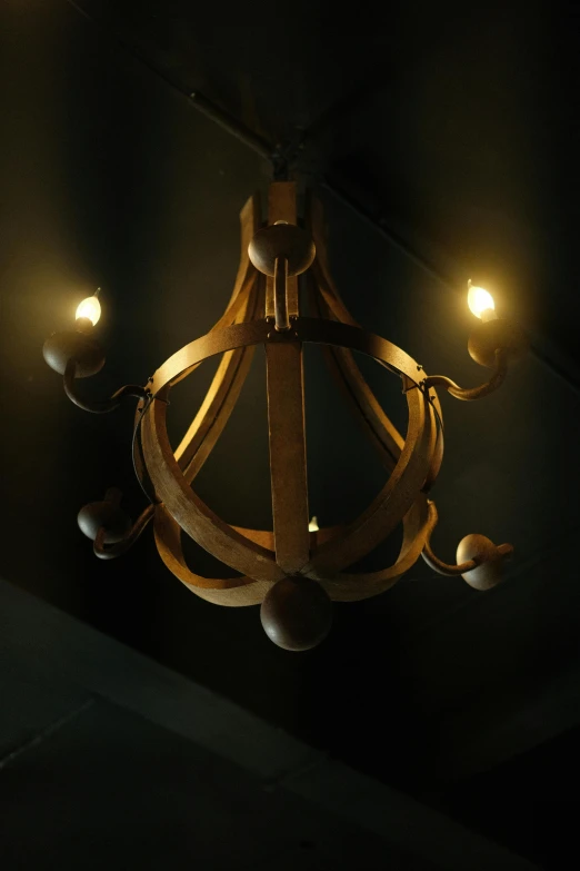 an up close view of the light bulb on the chandelier