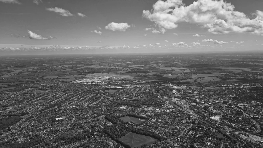 the view of a big city as seen from a airplane