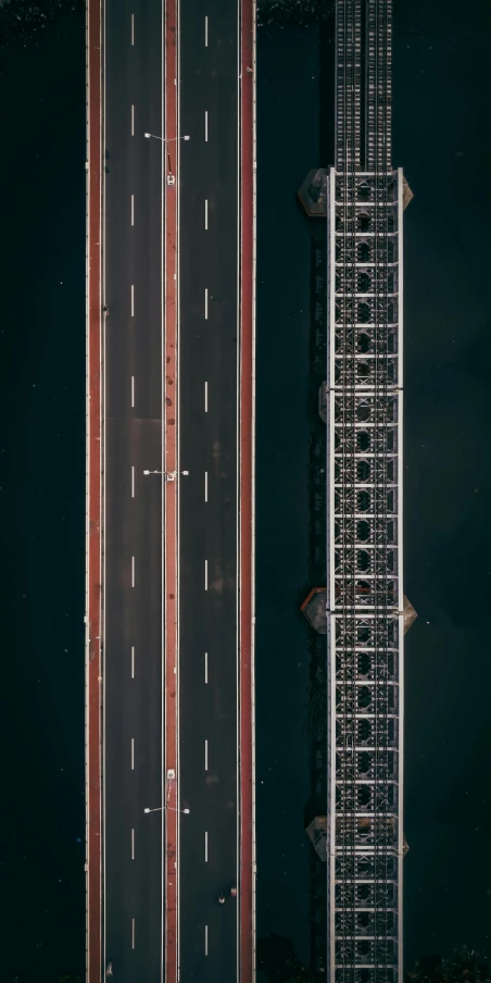 aerial view of city street lights at night