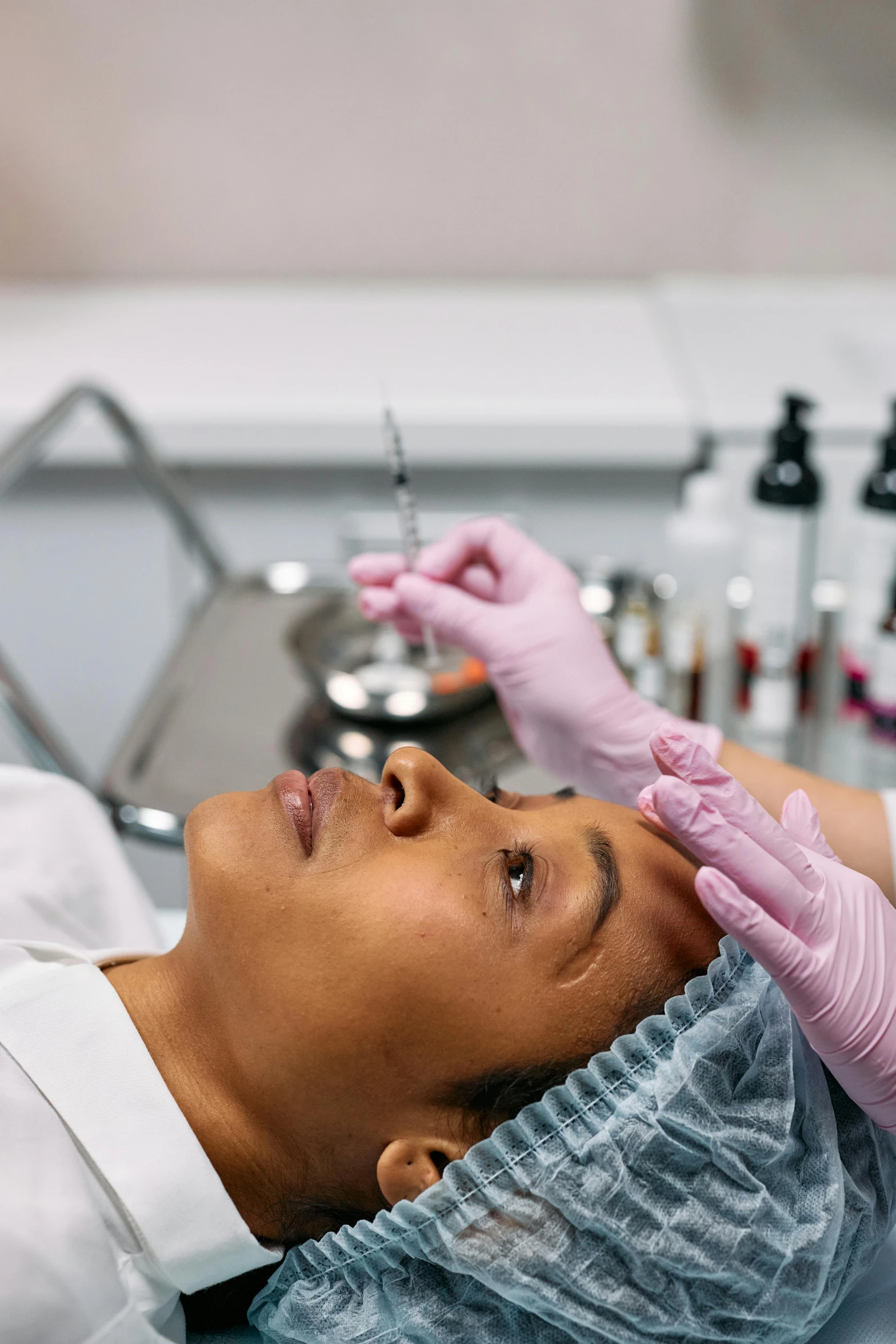 a woman who is undergoing a medical procedure