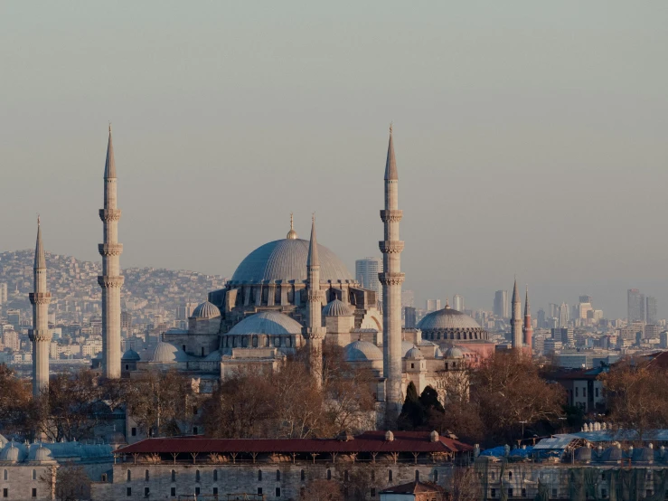 a view of an old city with many architecture