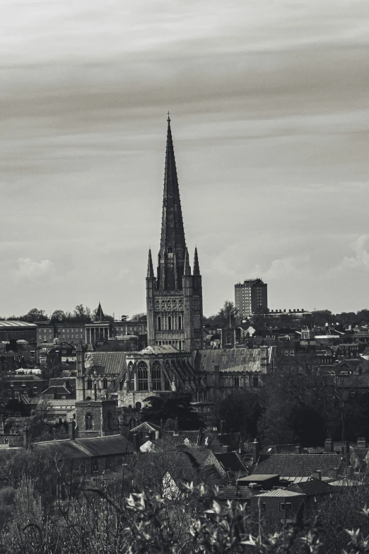 a black and white po of an old cathedral