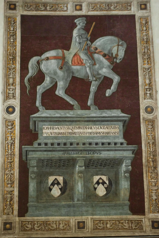 this is a mosaic depicting a knight on horseback